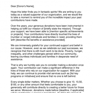 Donor Appeal Letter