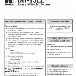 DR-15EZN. Instructions for DR-15EZ Sales and Use Tax Returns