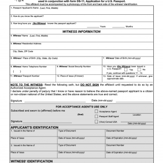 Form DS-71. Affidavit of Identifying Witness