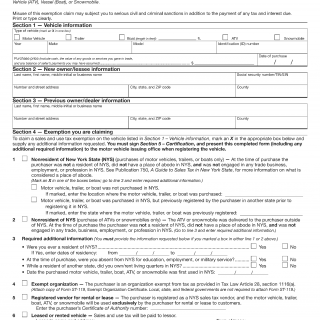 Form DTF-803. Claim for Sales and Use Tax Exemption - Title/Registration