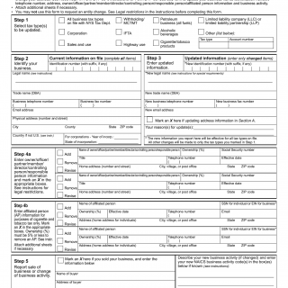Form DTF-95. Business Tax Account Update