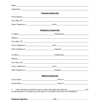 Emergency Contact Form (Employee)