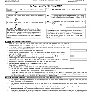 IRS Form 2210. Underpayment of Estimated Tax by Individuals, Estates and Trusts