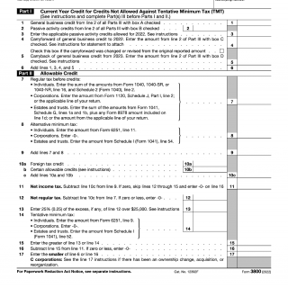 IRS Form 3800. General Business Credit