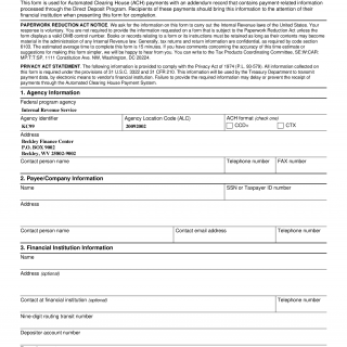 IRS Form 3881. ACH Vendor/Miscellaneous Payment Enrollment