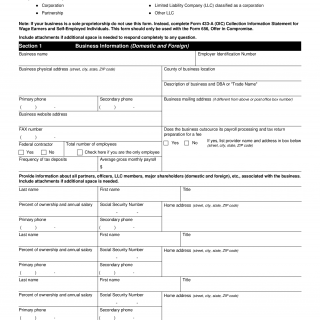 IRS Form 433-B (OIC). Collection Information Statement For Businesses ...