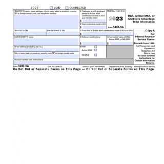 IRS Form 5498-SA. HSA, Archer MSA, Or Medicare Advantage MSA ...