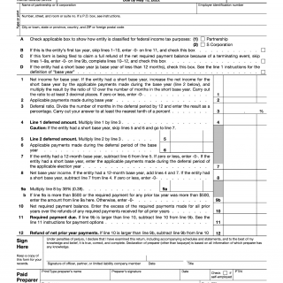 IRS Form 8752. Required Payment or Refund Under Section 7519