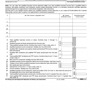 IRS Form 8995. Qualified Business Income Deduction Simplified Computation
