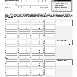 Form 941 For 2023 Schedule B - Printable Forms Free Online