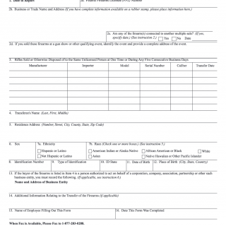 ATF Form 3310.12. Report of Multiple Sale or Other Disposition of Certain Rifles