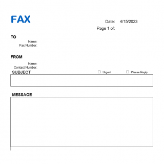 Fax Cover Sheet