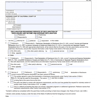 FL-141 Declaration of Disclosure form California