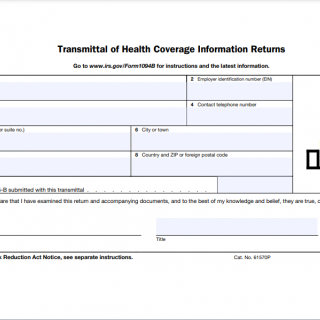 IRS Form 1094-B. Transmittal of Health Coverage Information Returns