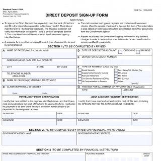 SF 1199A. Direct Deposit Sign-Up Form