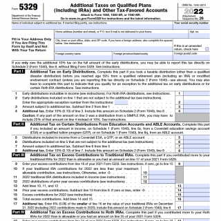 IRS Form 5329. Additional Taxes on Qualified Plans