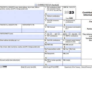 IRS Form 5498. IRA Contribution Information | Forms - Docs - 2023