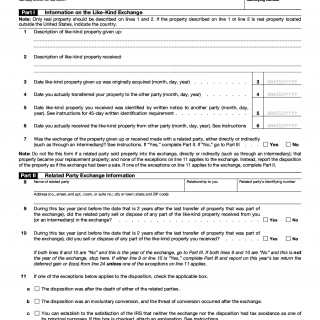 IRS Form 8824. Like-Kind Exchanges