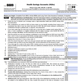 IRS Form 8889. Health Savings Accounts