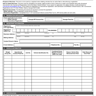GA DMV Form T-140 IRP Supplemental Application  Schedule C