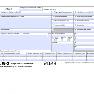 IRS Form W-2. Wage and Tax Statement 