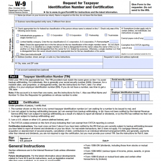 IRS Form W-9. Request for Taxpayer Identification Number and Certification