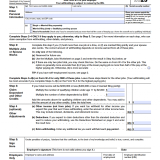 IRS Form W-4. Employee's Withholding Certificate