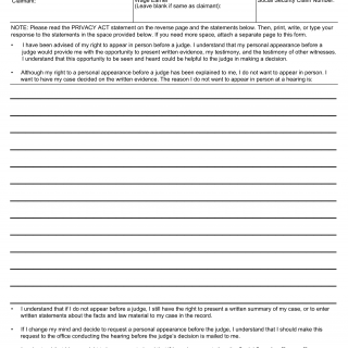 Form HA-4608. Waiver of Your Right to Personal Appearance Before an Administrative Law Judge