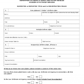 Form HSMV 80122. Application for Suspected or Reported Title and Registration Fraud - Florida