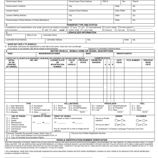 Form HSMV 82039. Application for Multiple Certificate of Titles With/Without Registration - Florida