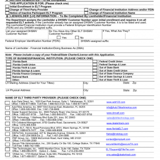 Form HSMV 82150. Application and Notice of Interest  Electronic Lien and Title Process - Florida
