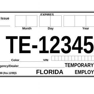 Form HSMV 83088. Temporary 90 Day Employment (Sample only do not fill out) - Florida
