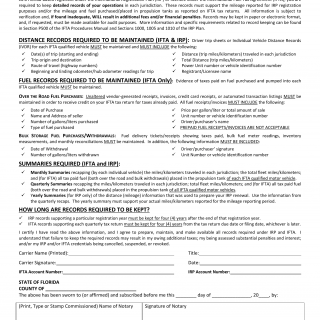 Form HSMV 85017. Recordkeeping Agreement for FLORIDA Based Carriers Registered Under the IRP and IFTA - Florida