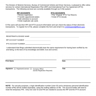 Form HSMV 85083. IRP/IFTA E-File Request Form - Florida