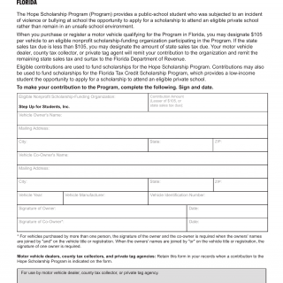 Form DR-HS1. Hope Scholarship Program Contribution Election Florida Department of Revenue form - Florida