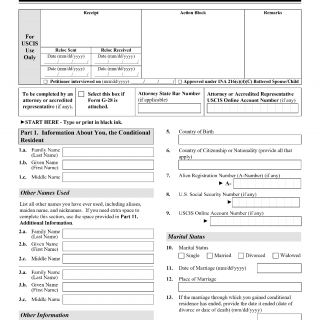 Form I-751. Petition to Remove Conditions on Residence