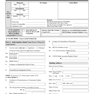 Form I-824. Application for Action on an Approved Application or Petition