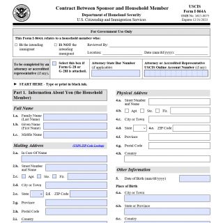 Form I-864A. Contract Between Sponsor and Household Member
