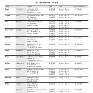 Form DSD A 314. Mobile Unit Schedule - Illinois