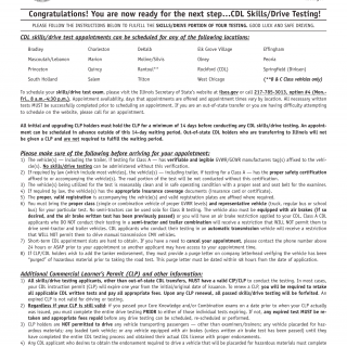 Form DSD CDL 25. CDL Skills and Drive Information Sheet - Illinois