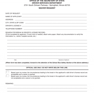 Form DSD SB 8. Waiver Request Form - Illinois