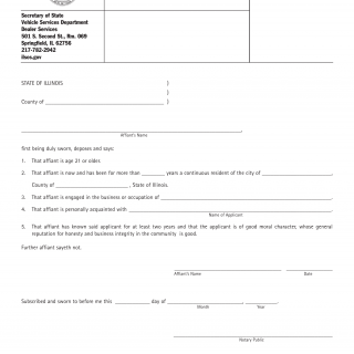 Form RA 6. Affidavit for Remittance Agent License - Illinois