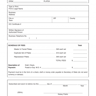 Form RT DS 27. Application for In-Transit or Repossessor Plates - Illinois