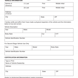 Form RT DS 49. Dealer Certification - Vehicle Information - Illinois