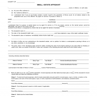 Form RT OPR 31. Small Estate Affidavit - Illinois
