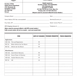 Form RT OPR 48. Dealer/Remitter/Currency Exchange Forms Request - Illinois