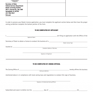 Form VSD 481. Notice of Proper Zoning - Illinois