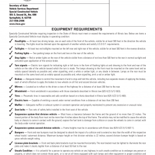 Form VSD 840. Special Constructed Vehicle Custom Vehicle, Kit Car and Glider Kit - Illinois