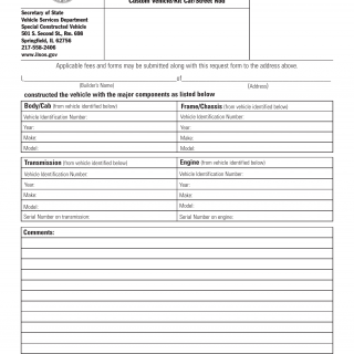 Form VSD 843. Statement of Construction Special Constructed Vehicle/Motorcycle Custom Vehicle/Kit Car/Street Rod - Illinois