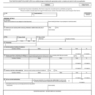 Form IMM 1294. Application for Work Permit Made Outside of Canada